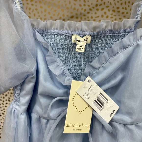 Allison + Kelly light blue puff dress size M - Picture 2 of 3